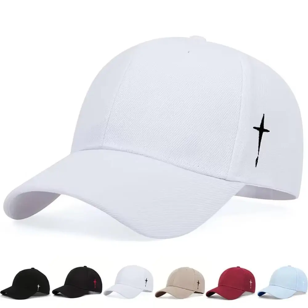 Unisex Polyester Cross-Embroidered Flat Brim Trucker Snapback Cap - Adjustable UV Sun Protection, 1 Size, Casual Sports Street Style, for Outdoor Hiking Daily Wear, Snapback Caps Hats (Black White), One Size