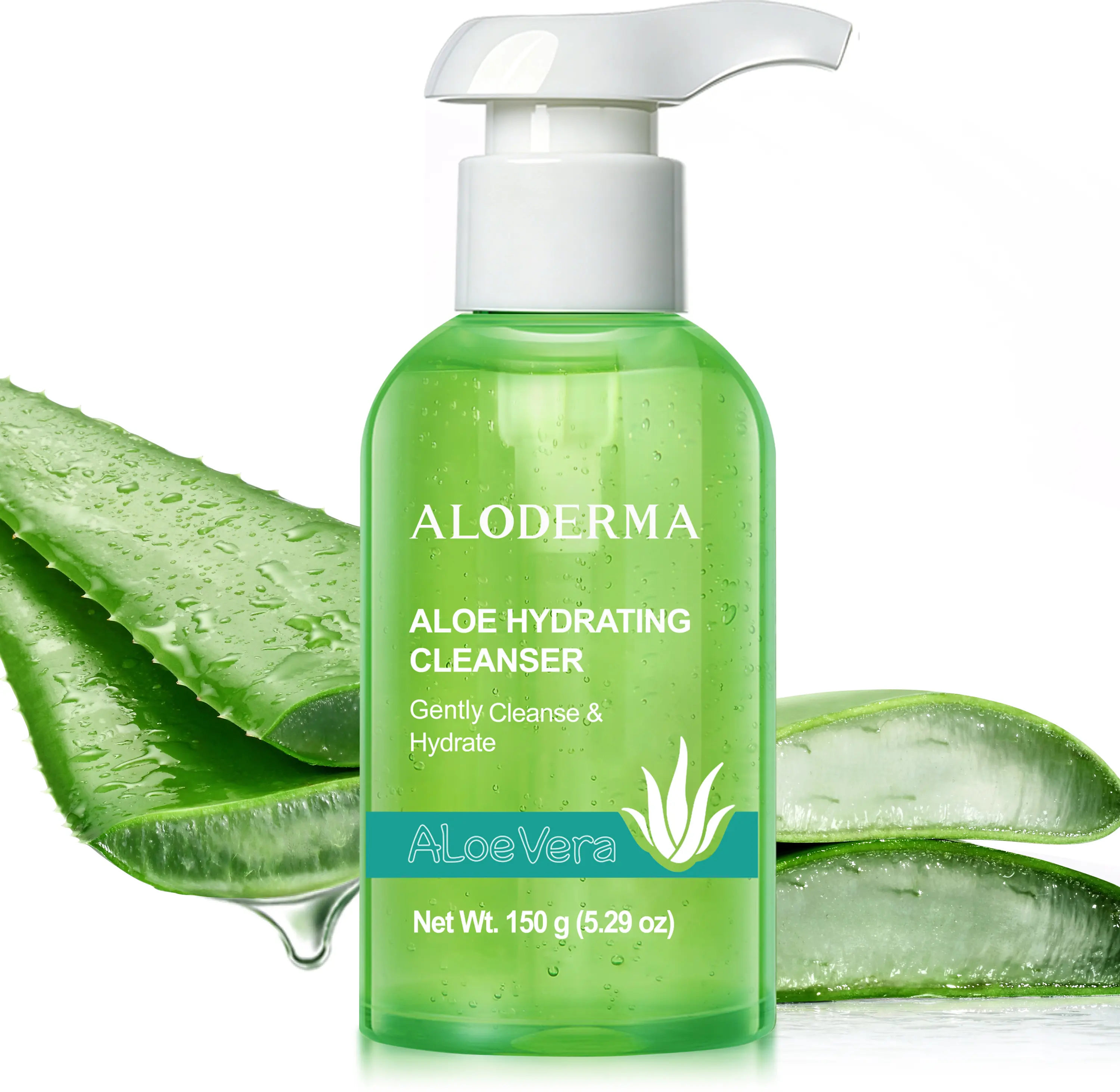 ALODERMA Hydrating Facial Cleanser - Fresh Organic Aloe Vera Juice, Shea Butter, Vitamin E, Gentle Moisturizer - Rejuvenating, Aroma-Infused Repair Cleanser for Normal & Dry Skin, Non-Comedogenic, 5.29oz, Vegan, Natural Beauty, Sensitive