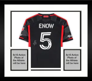 Framed Boris Enow Takang D.C. United Autographed Match-Used #5 Black Jersey from the 2024 MLS Season - Size M - Fanatics Authentic Certified