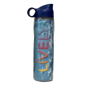 Lively Custom Water Bottle, reusable washable drinkware including easy-open lid, 19 oz 2-walled durable Tritan plastic, BPA-free, leak-proof, made in the USA