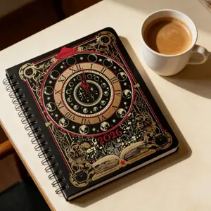 2026 Gothic Witch Tarot Inspired Weekly Planner 7x9 Hardcover with Stickers & Bookmarks Full-Year Calendar for Organization school supplies mochi things money savings book Manila Accordion File Organizer