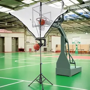 Basketball Trainer with 180° Rotating Track Adjustable Height Basketballs Return Attachment with Net Return System Portable Hoop Trainer Tripod for Continuous Solo Practice