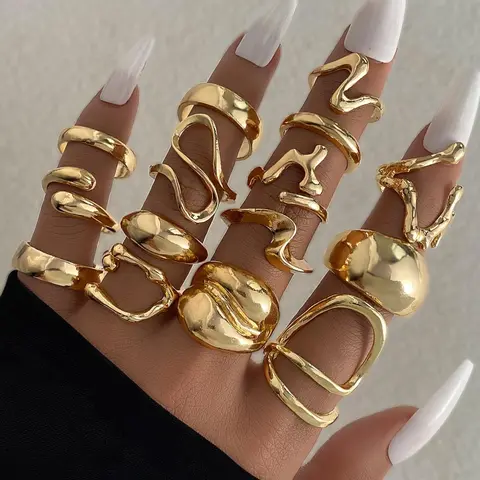 Irregular Design Cuff Ring, Statement Multi Ring, Statement Rings, Fashionable Jewelry, Fashion Accessories for Women & Girls, Casual Jewelry for Party, Daily Clothing Decor, Trendy All-match & Exquisite Jewelry for Birthday Gift