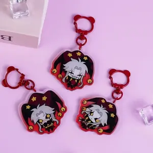 3 Ops The Freak Circus Pierrot Glitter Acrylic Keychain | 3-Piece Chibi Bag Charms with Red Bear Clasps for Fans & Gifts