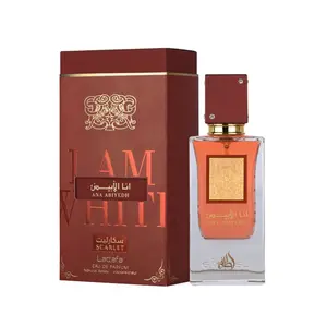 Lattafa Ana Abiyedh Scarlet Eau de Parfum - Liquid Fragrance with Orange Bergamot Pear Vanilla Musk & Amber Notes Arabian Scent
