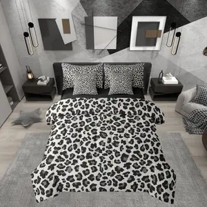 Beige Black Cheetah Fur 7 Piece Bedding Set,| Leopard Print Comforter Set with Sheets Animal Skin Pattern Bed in A Bag Women Men Adults Bed Sets
