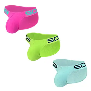 1/3 PCS Men's Briefs Cotton Triangle Underpants Candy Color Breathable  Low Rise Men's Fashion Underwear For Fitness Sports