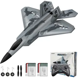 2 CH RC Airplane, F-22 Plane Ready to Fly, 2.4GHz Remote Control, Easy to Fly RC Glider for Kids & Beginners.