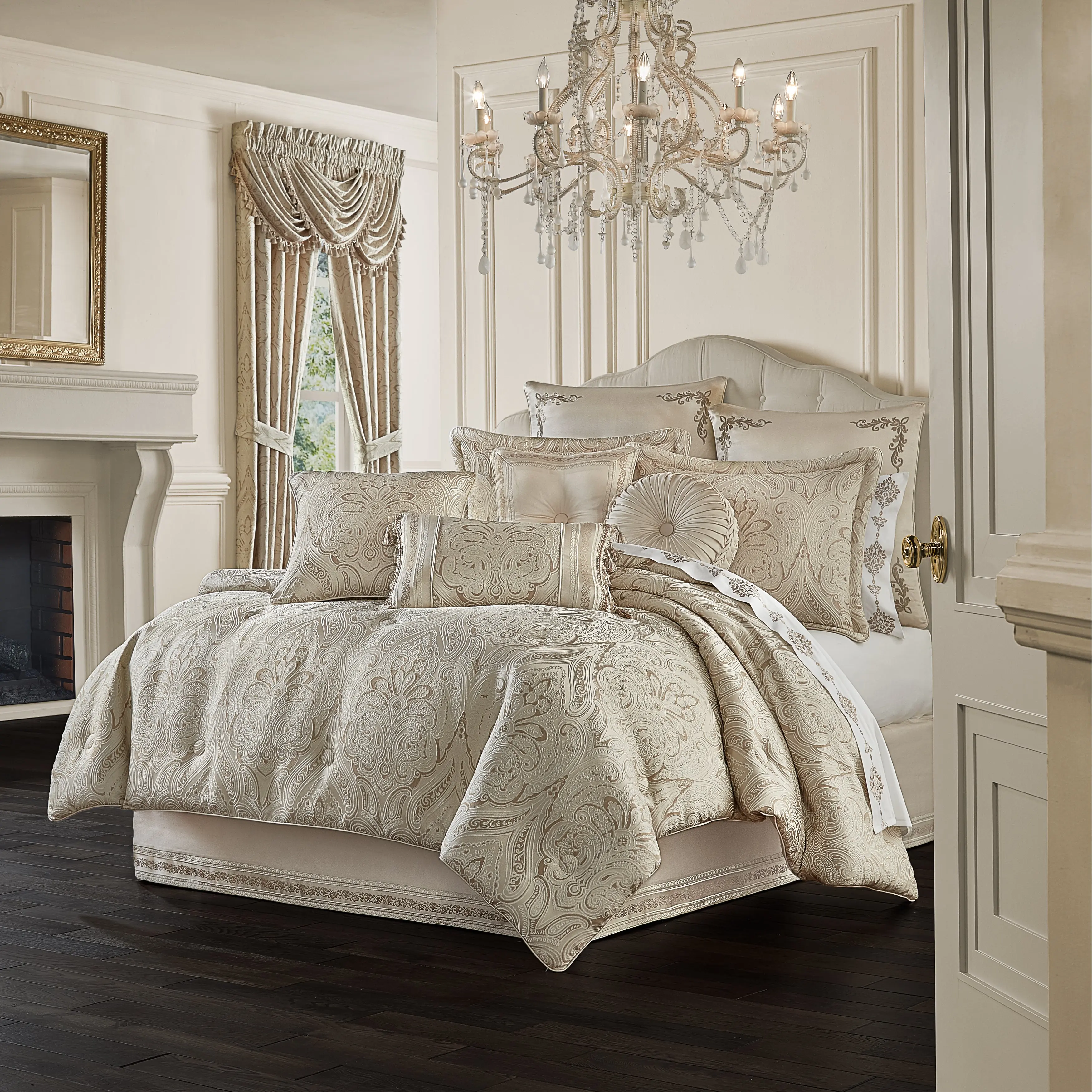 Trinity Champagne 4-Piece Comforter Set By J Queen