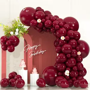 104Pcs Burgundy Balloon Garland Kit with Mixed Sizes Arch for Birthday Wedding Baby Shower Decor