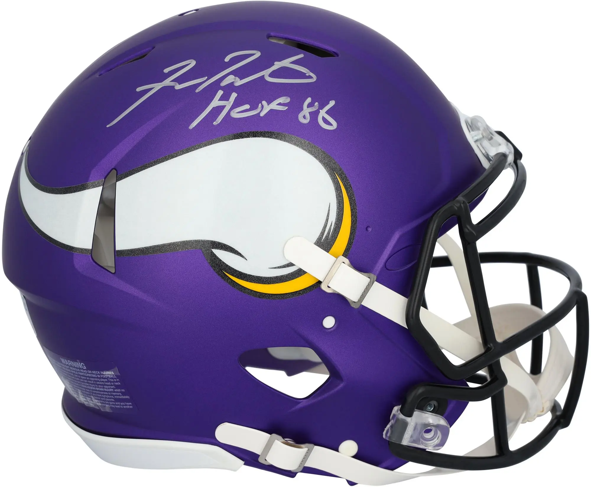 Fran Tarkenton Minnesota Vikings Autographed Riddell Speed Authentic Helmet with "HOF 86" Inscription - Fanatics Authentic Certified