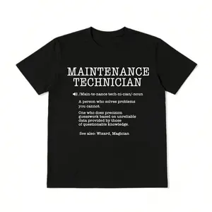 100% Cotton Maintenance Technician Repair Worker Handyman T-Shirt - Soft Breathable Casual Round Neck Tee with Handyman & Tools Graphic Print, Unisex for Men & Women, Machine Washable Workwear Gift Crewneck Menswear