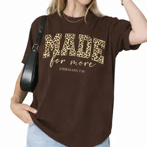Leopard Made For More Esphesians 2:10 Bible Verse Shirt, Cute Christian Tee For Women, Jesus Apparel, Religious Gifts for Christians