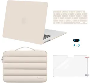 MOSISO Compatible with MacBook Air 15 inch Case M5 2026 M4 2025 M3 2024 M2 2023 A3448 A3241 A3114 A2941, Plastic Hard Shell Case&Puffy Sleeve Bag&Keyboard Skin&Webcam Cover&Screen Film