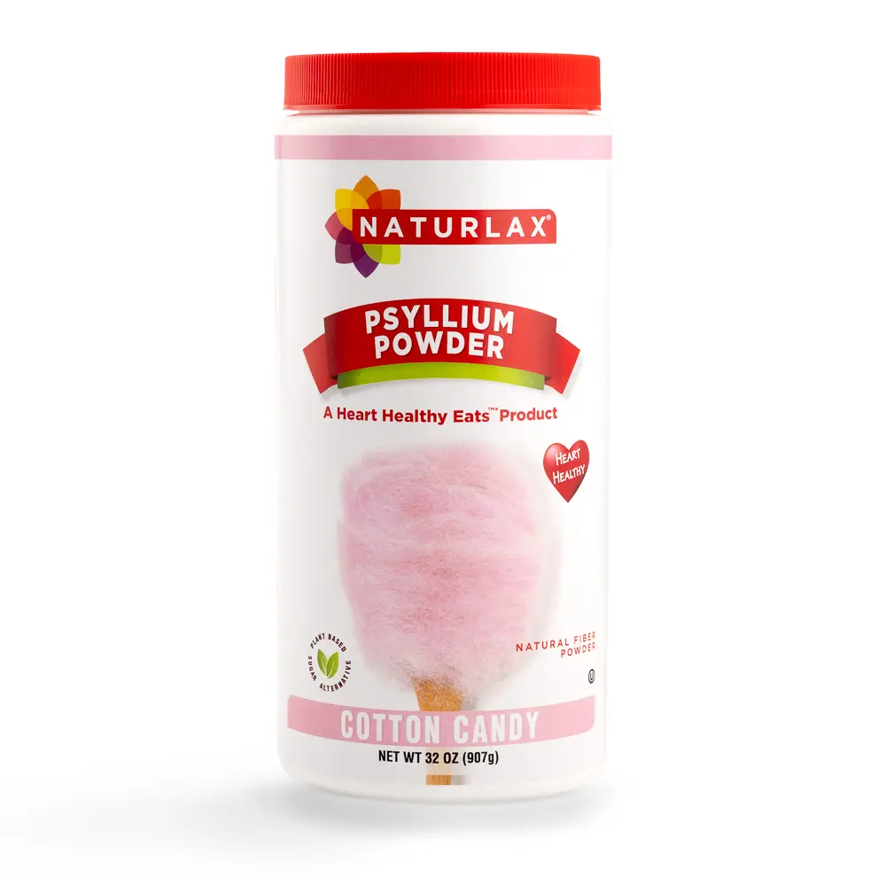 Naturlax Cotton Candy Flavored Psyllium Husk Powder 32 oz - Sugar Free Natural Fiber for Gut Health
