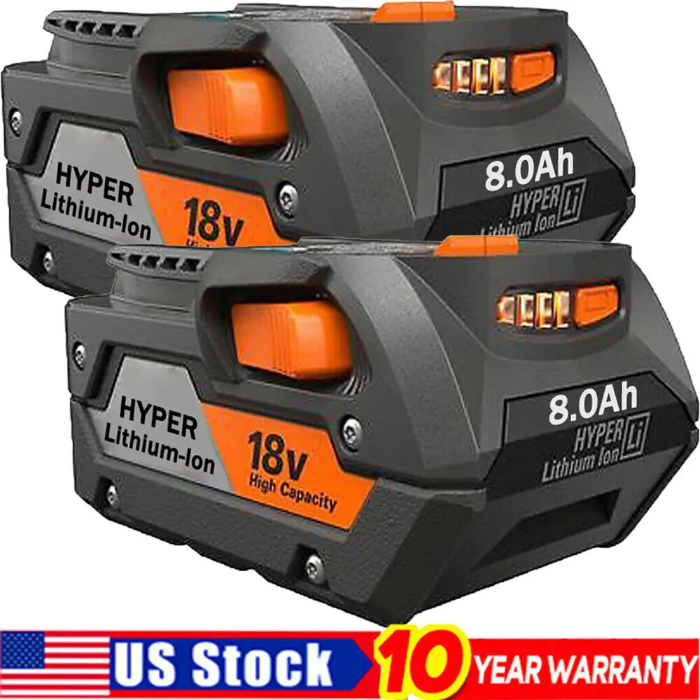 2025new 2PACK for Ridgid R840085 8.0Ah Battery Lithium Battery Rigid 18V Genuine R840087