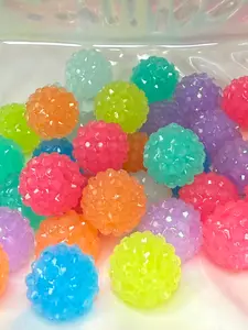 R1- (10PCS) 16mm Mixed Color Clear JELLY Dewdrop Bubblegum Acrylic RHINESTONE Beads for DIY