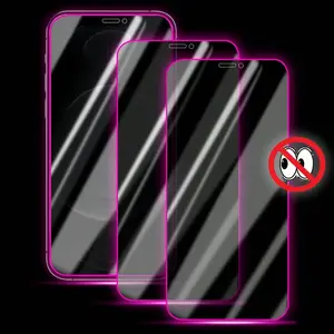3-Pack Glow-In-The-Dark Privacy Screen Protector for iPhone 17/16/15/14/13/12/11 Air Pro Plus Promax, Anti-Spy Film, Night Vision