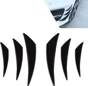 PCS Car Spoiler Duck Wing Kit, Front Bumper Side Skirt Lip Splitter, Wind Blade Type AntiCollision Strip, Exterior Decor Accessories, Universal for Most Cars (Gloss Black)