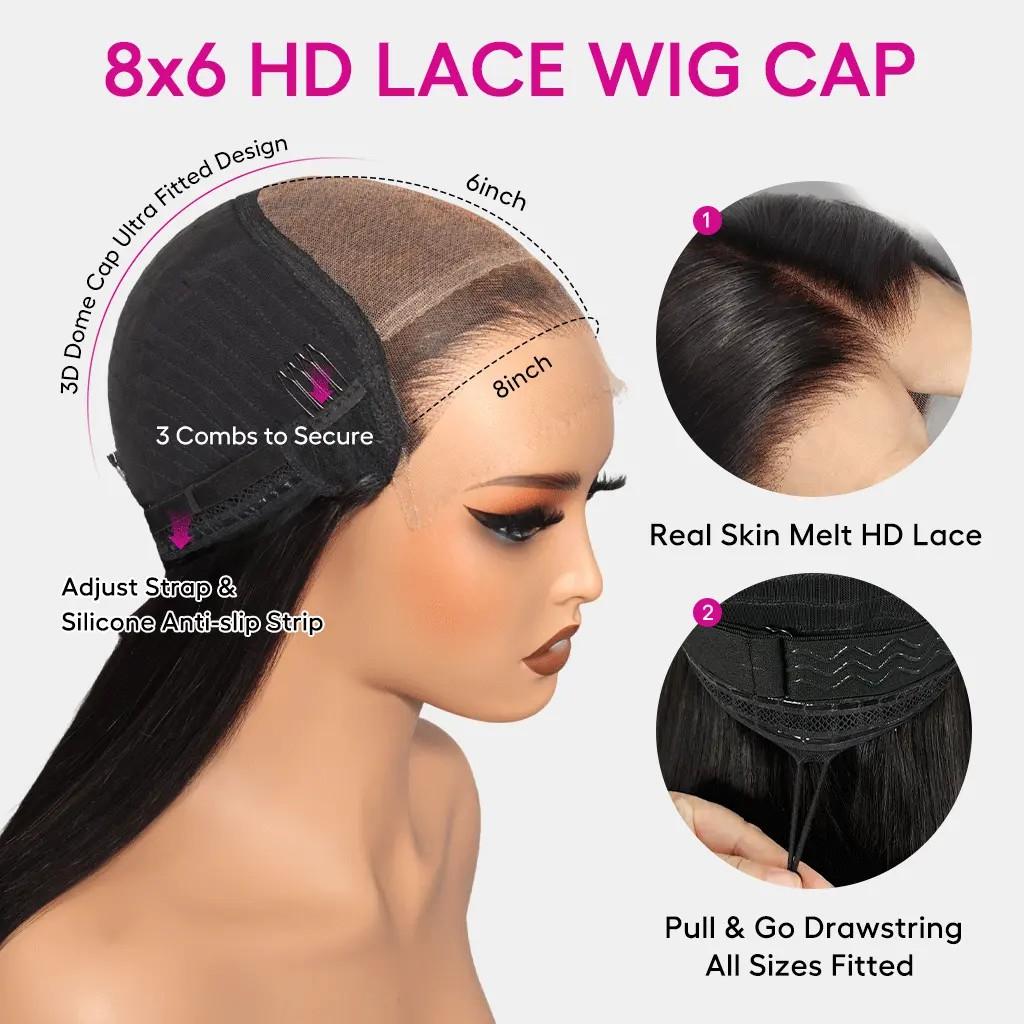 Real HD Salon Quality Style -Tinashe Butterfly Cut Real HD 8x6/6x5 Human Hair Glueless 200% Density Wig  Loose Body Wave Pre Style Pre Cut 6x5 Real HD Lace Closure Wig