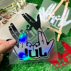 2D Flat Motorcycle Helmet Sticker 1 Piece JUL Gesture Laser Car Sticker Waterproof and Sunscreen Motorcycle Decoration Sticker Suitable for Body Triangle Window, Fuel Tank, Windshield Helmet, Laptop, Outdoor Durable Scratch Resistant Protective Film