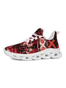 Men's Anime Print Casual Shoes, Unique Fashion Design, Artistic Graffiti Dark Style, Classic High-Top Sports Sneakers