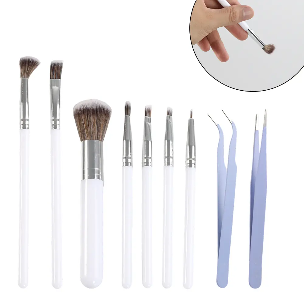 9pcs Brush Food Paint Brushes for Cake Decorating Cake Brushes for Baking Decorating Pastry Brush Straight Curved Pasta Tweezers for Treat Chocolate Sugar Fondant