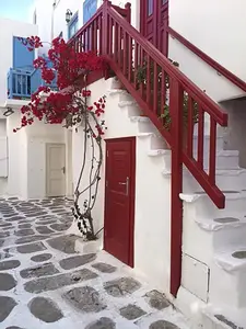 Framed 18x24 Canvas Photo print of an amazing view of the beautiful city of Mykonos/Greece by Jen