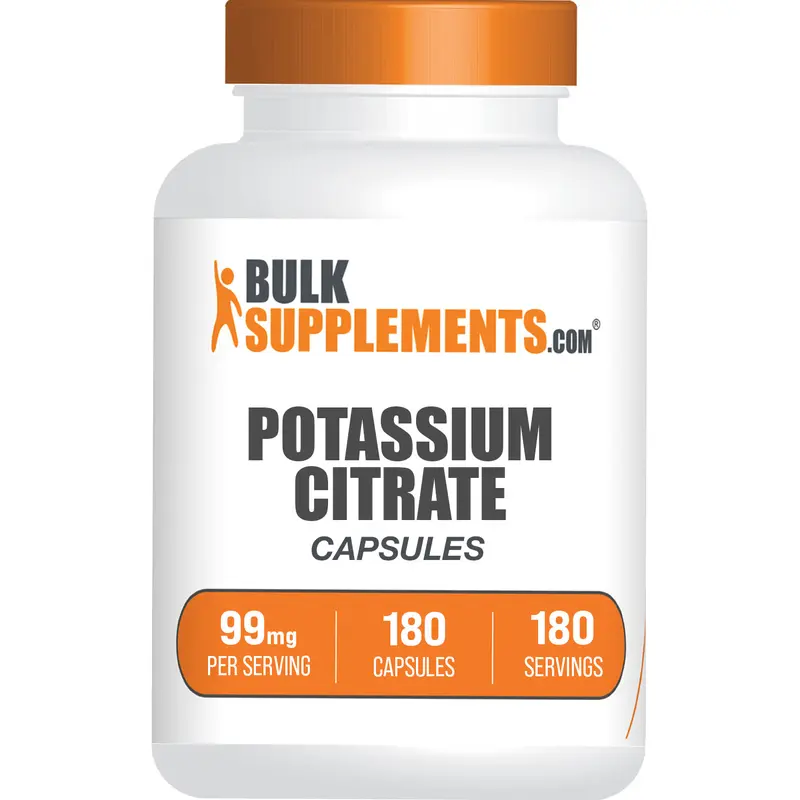BulkSupplements Potassium Citrate Dietary Supplement Pills - 500 Capsules, 99mg Potassium per Serving - Supports Bone Health, Muscle Recovery, Potassium Supplement Pill, Sugar Free, Gluten Free