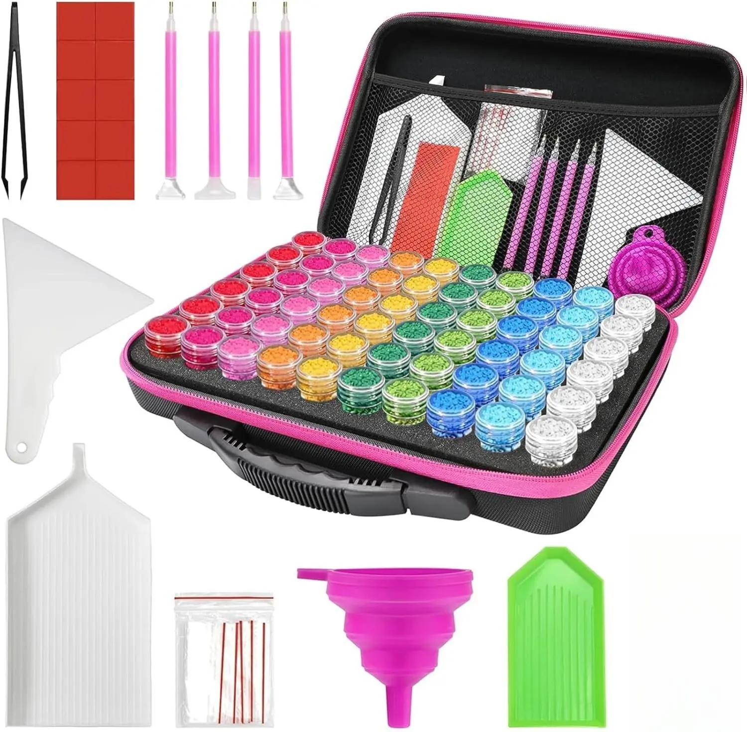 Diamond Painting Storage Containers, 60 Slots Diamond Art Painting Accessories and Tools,  Bead Storage Boxes Diamond Art Shockproof Organizer Box