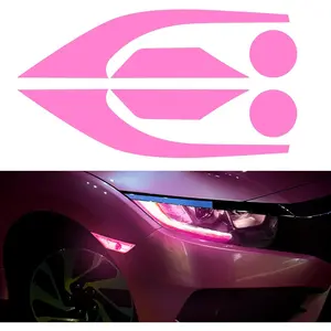 3 Pair Vinyl Smoke Tint Fog Light Headlight Side Marker Light Film for Honda Civic 2016-2021 Fender Turn Signal Light Stickers Self Adhesive Decals Car Vinyl Smoke Stickers Decoration (Pink)