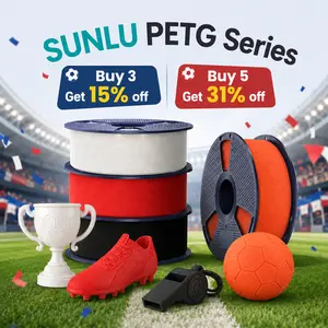 [SAVE 31%] SUNLU PETG 3D Filament 1.75mm | SAVE 31% ON 5 ROLLS | Mix & Match Any Color | 3-Day Guaranteed Delivery | Optimized for Bambu Lab, Creality, Flashforge - High Toughness