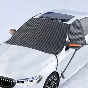 Oxford Three-Window Six-Buckle Car Snow Cover, Front Windshield Frost Protection, Winter Half Hood Car Jacket, Anti-Snow Shield