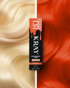 L3VEL3 KRAY Orange Semi Permanent Color with Aloe Vera Organic Argan Oil & Sunflower Seed Oil Nourishing  Formula