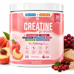 Creatine Powder for Women, Peach Flavor | 5g Creatine Monohydrate & 5g Collagen Per Serving | With Inositol, BCAAs, Maca & Hyaluronic Acid | Easy-Mix Powder Supplement