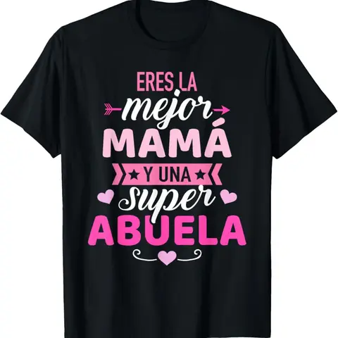 Women's Black Mother's Day T-Shirt with Pink Letter Print - Designed by Mejor Mama, short-sleeved crew neck, comfortable cotton, machine washable, the perfect gift for mom, suitable for all seasons |     Mother's Day Theme Fit Top Fabric Crewneck