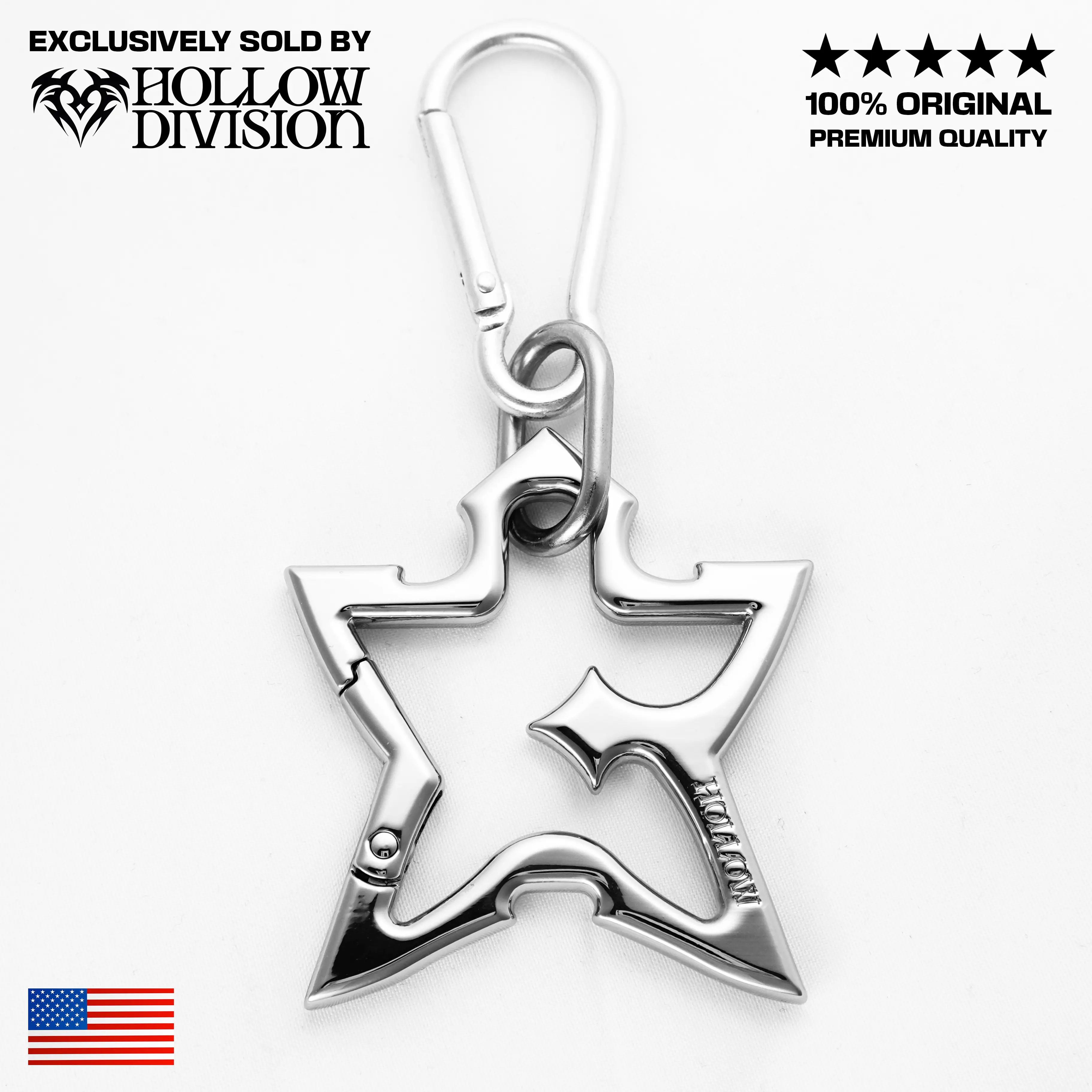 Hollow Star Keeper Mini Carabiner - Original Star Metal Keychain, Solid Design, Zinc Alloy, Versatile Belt Loop Utility Accessory for Everyday Use