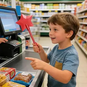3D Printed Magic Wand Payment Device, Touch-To-Pay Credit Card Wand, Starlight Non-Contact Payment Clip, Plastic Material