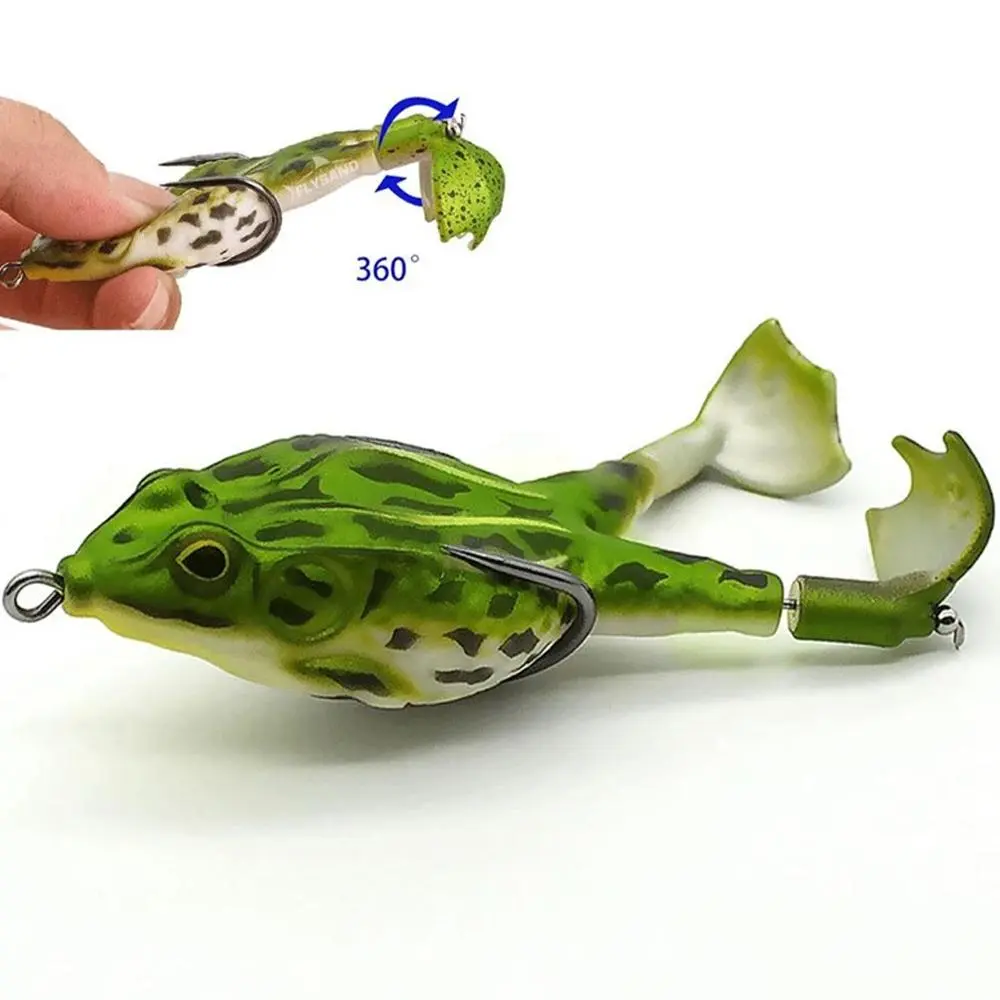 Rotating Leg Frog Fishing Lure, Fishing Tackle, 1/2 Counts Artificial Fishing Bait with Hook, Fishing Accessories for Outdoor Fishing