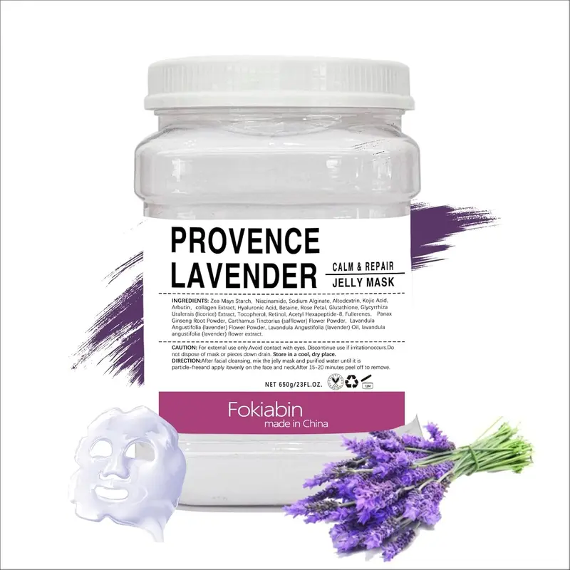 Fokiabin Lavender Skincare Mask - Facial Peel-Off Gel | Smooth Silky Skin, 24H Moisture & Glow | Comfort Fit for All Skin Types