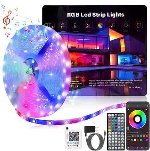 Mothers Day Gift Led Lights for Bedroom 50ft (1*50ft) Color Changing RGB Led Strip Lights with 60 Keys Remote and App Control, Music Sync Led Light Strip, Led Tape Light for Room Home Decor Gaming Accessories