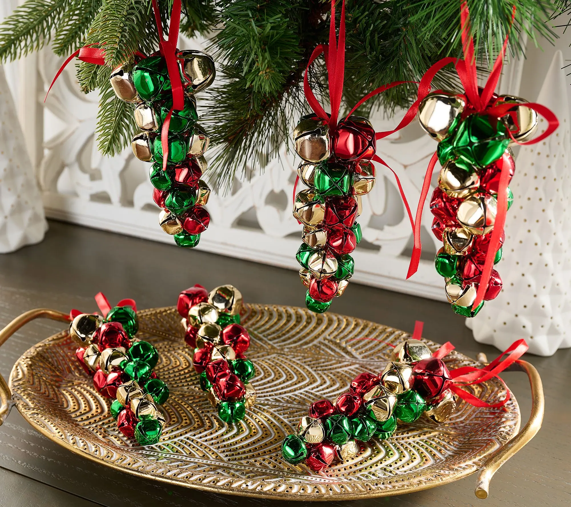 Set of 6 Jingle Bell Ornaments By Valerie