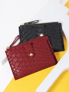 Women's Fashionable Crocodile Embossed Short Wallet, Casual Multi-functional Card Holder, Simple All-match Purse for Daily Life