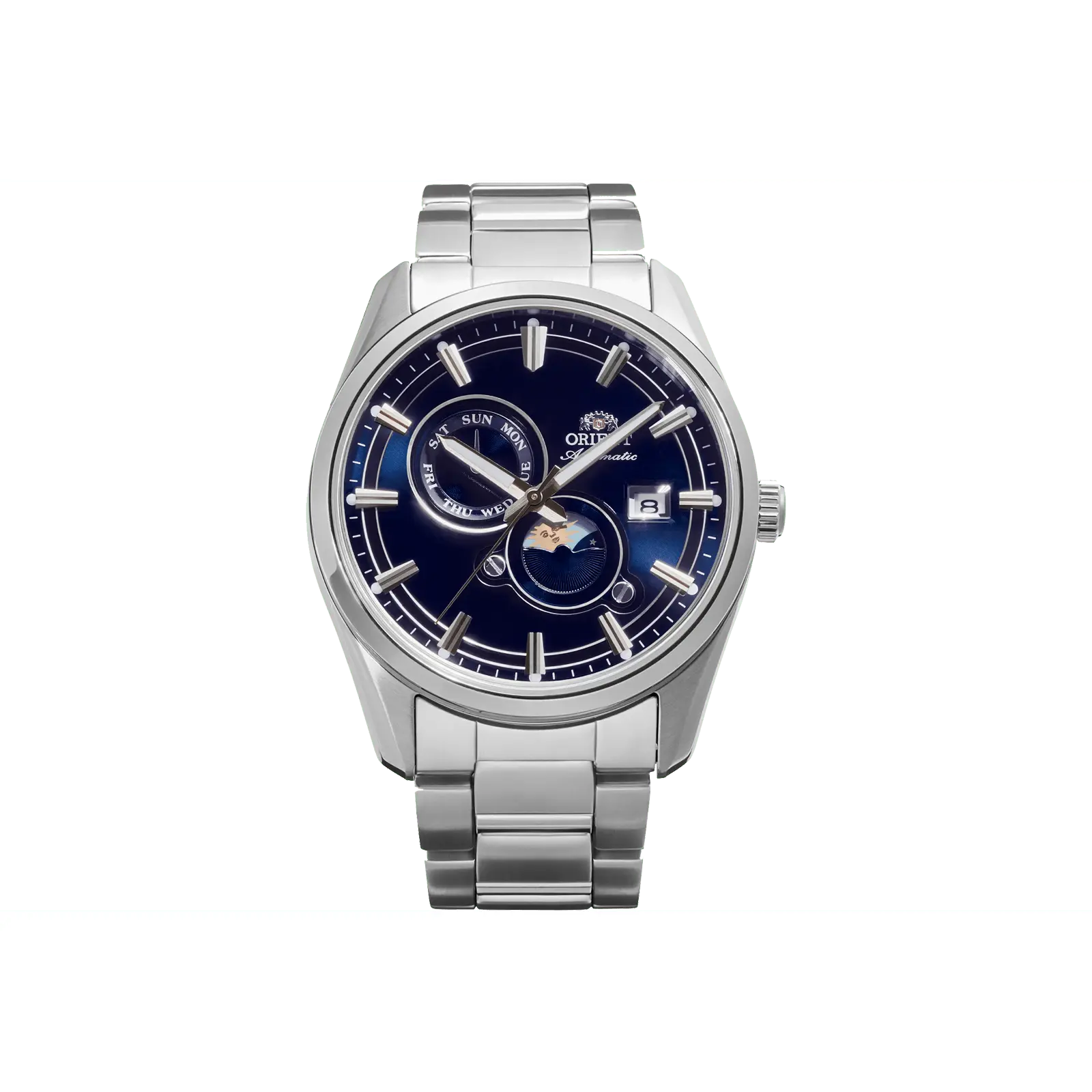 Orient Stretto Day & Night | Automatic / Hand-Winding | 41.5 mm Dress Watch | Sapphire Crystal | Blue Dial, RA-AK0315L30B