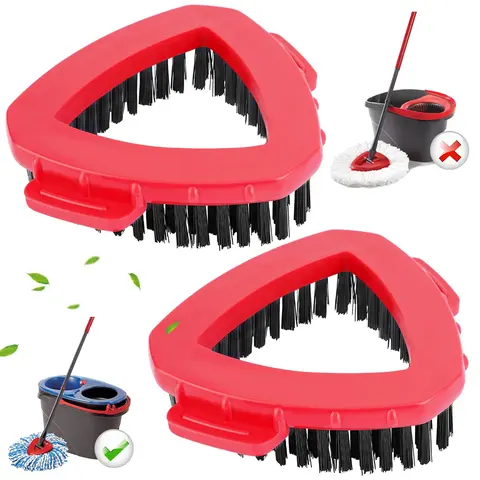 KEEPOW Sturdy Spin Mop Refill 2-Pack, Reusable Long-Lasting Bristles & PP Plastic Heads, Fits EasyWring RinseClean Dual Reservoir Mops’ 2-Tank System, Ideal for Easy Mopping of Bathrooms, Patios