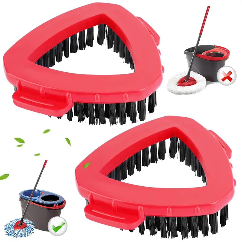 KEEPOW Sturdy Spin Mop Refill 2-Pack, Reusable Long-Lasting Bristles & PP Plastic Heads, Fits EasyWring RinseClean Dual Reservoir Mops’ 2-Tank System, Ideal for Easy Mopping of Bathrooms, Patios