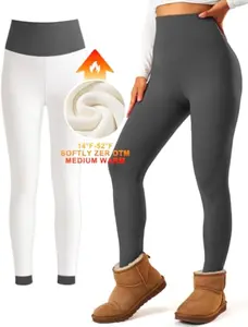 Fleece Lined Leggings for Women Tummy Control Thermal Warm Yoga Pants