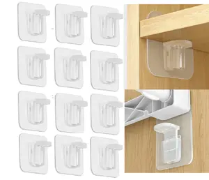 12-Piece Strong Adhesive Shelf Support Pegs – Durable Pegs for Kitchen Cabinet, Bookshelves, and Closet Brackets TIKA