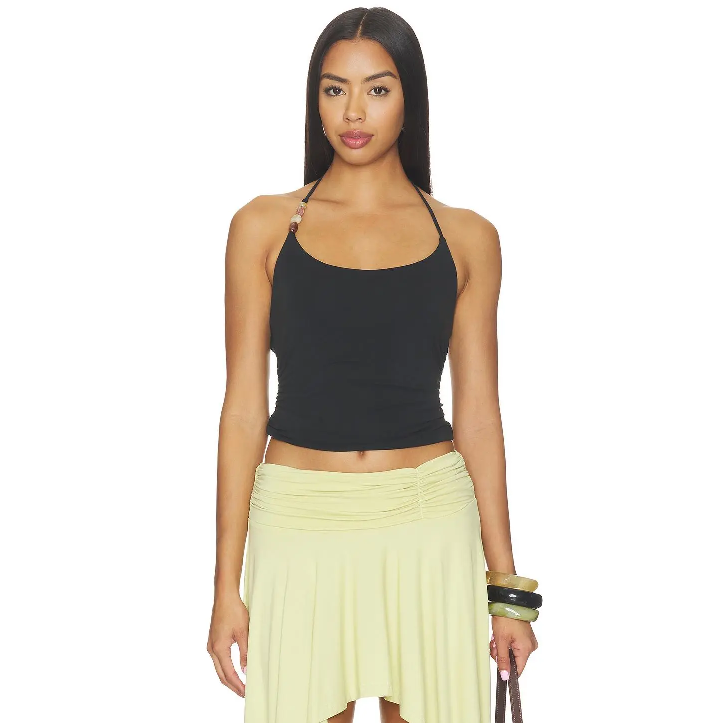 Free People Toni Beaded Tank in Black