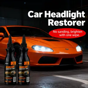 NUAN Car Headlight Restoration Kit 120g Repair Liquid Headlight Cleaner Polish for Oxidation Yellowing Foggy Hazy Cloudy Lenses Scratch Repair Clear Finish